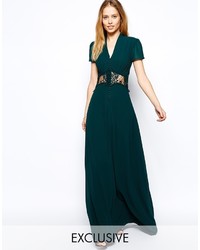 Темно-зеленое платье-макси от Jarlo