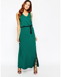 Темно-зеленое платье-макси от Warehouse