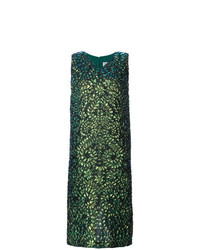 Темно-зеленое платье-миди с принтом от Maison Margiela