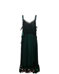 Темно-зеленое платье-миди со складками от Marco De Vincenzo