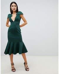 Темно-зеленое платье-миди от ASOS DESIGN