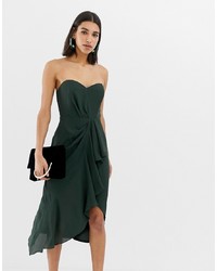Темно-зеленое платье-миди от ASOS DESIGN