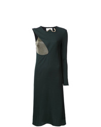 Темно-зеленое платье-миди от Esteban Cortazar