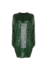 Темно-зеленое платье прямого кроя с пайетками от Gianluca Capannolo