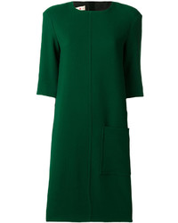 Темно-зеленое платье прямого кроя от Marni