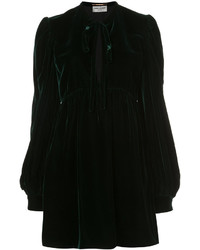 Темно-зеленое платье-рубашка от Saint Laurent