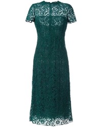 Темно-зеленое платье с вышивкой от Valentino