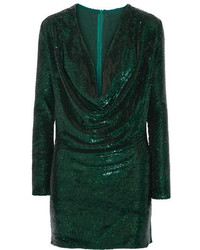 Темно-зеленое платье с пайетками от Ashish