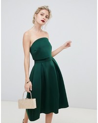 Темно-зеленое платье с пышной юбкой от ASOS DESIGN