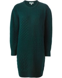 Темно-зеленое платье-свитер