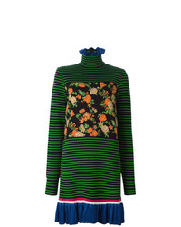 Темно-зеленое платье-свитер с принтом от MSGM