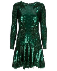 Темно-зеленое платье-футляр с пайетками от Murad