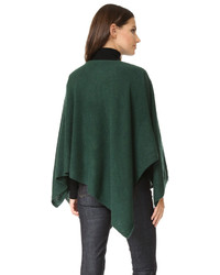 Темно-зеленое пончо от White + Warren