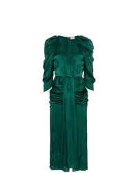 Темно-зеленое шелковое платье-миди от Magda Butrym
