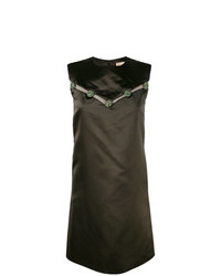 Темно-зеленое шелковое платье прямого кроя от Christian Dior Vintage