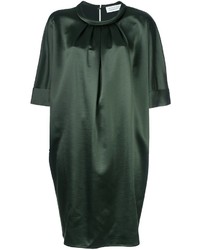 Темно-зеленое шелковое платье прямого кроя от Gianluca Capannolo
