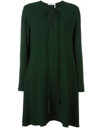 Темно-зеленое шелковое платье от Chloé