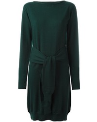Темно-зеленое шерстяное вязаное платье от MM6 MAISON MARGIELA