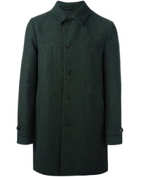 Мужское темно-зеленое шерстяное пальто от Aspesi