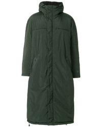 Мужское темно-зеленое шерстяное пальто от Y-3
