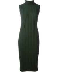 Темно-зеленое шерстяное платье от Maison Margiela