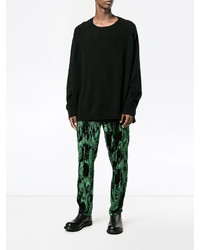 Мужские темно-зеленые бархатные брюки от Ann Demeulemeester