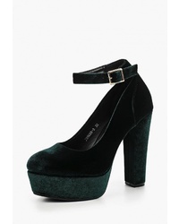 Темно-зеленые бархатные туфли от Sweet Shoes