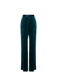 Темно-зеленые бархатные широкие брюки от Etro