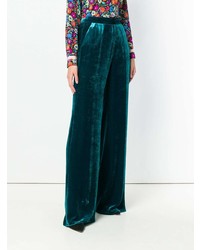 Темно-зеленые бархатные широкие брюки от Etro