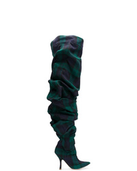 Темно-зеленые ботфорты из плотной ткани от Y/Project