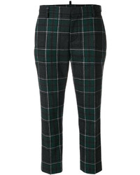Женские темно-зеленые брюки в шотландскую клетку от Dsquared2