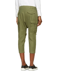 Женские темно-зеленые брюки карго