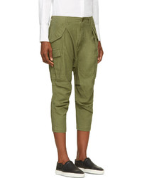 Женские темно-зеленые брюки карго