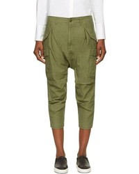 Женские темно-зеленые брюки карго