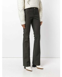 Темно-зеленые брюки-клеш от Pt01