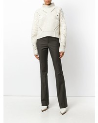 Темно-зеленые брюки-клеш от Pt01