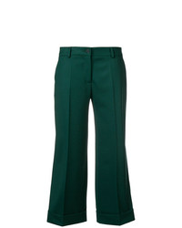 Темно-зеленые брюки-клеш от P.A.R.O.S.H.