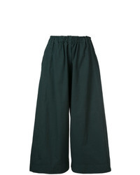 Темно-зеленые брюки-кюлоты