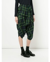 Темно-зеленые брюки-кюлоты в шотландскую клетку от Comme Des Garçons Vintage