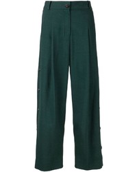 Темно-зеленые брюки-кюлоты от Maiyet