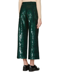 Женские темно-зеленые брюки с пайетками от Ashish