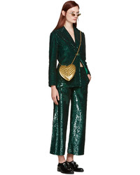 Женские темно-зеленые брюки с пайетками от Ashish
