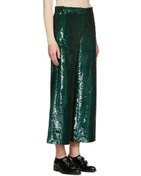 Женские темно-зеленые брюки с пайетками от Ashish