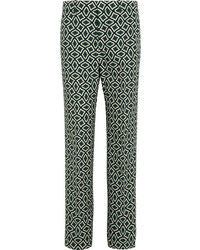 Женские темно-зеленые брюки с принтом от Gucci