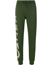 Женские темно-зеленые брюки с принтом от Kenzo
