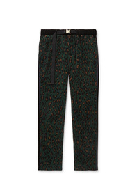 Темно-зеленые брюки чинос с принтом от Sacai