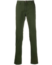 Темно-зеленые брюки чинос от Jacob Cohen