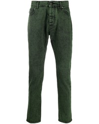 Мужские темно-зеленые вареные джинсы от MSGM