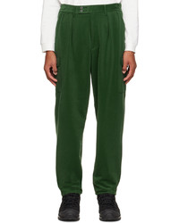Темно-зеленые вельветовые брюки карго