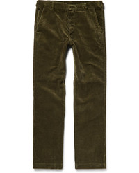 Мужские темно-зеленые вельветовые джинсы от Margaret Howell